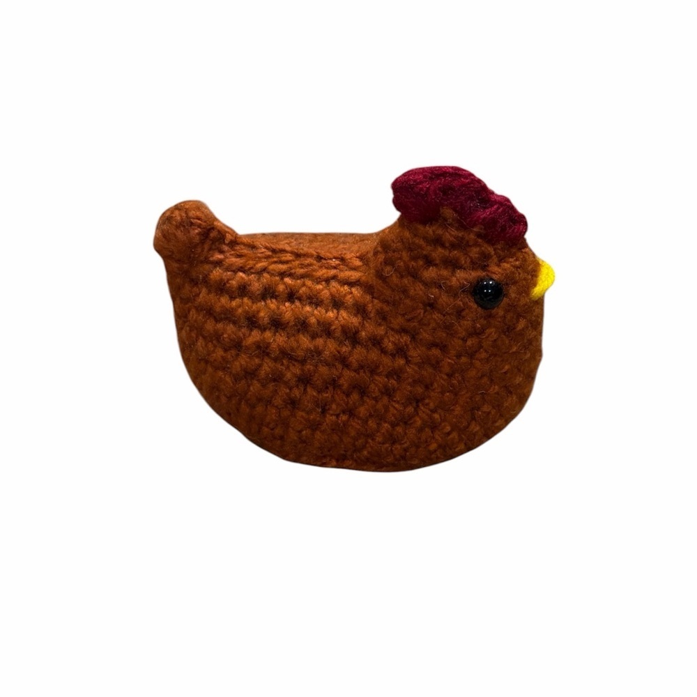 Handmade crochet chicken